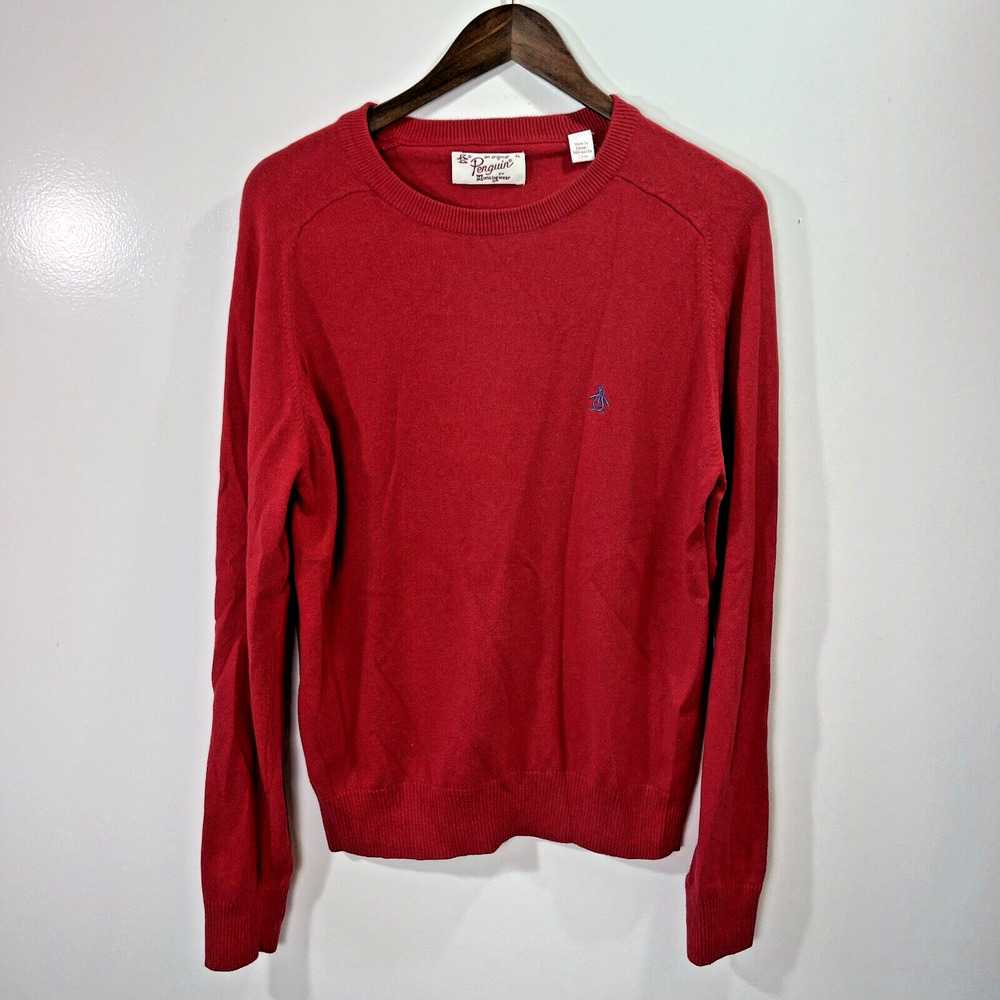 Penguin‎ Men's Cashmere Blend Sweater Sz XL Red Classic Minimalism Preppy Luxury